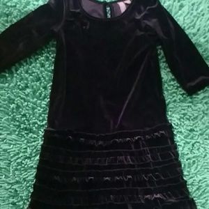 Purple velvet ruffle dress